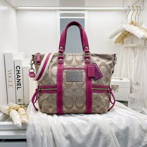 Coach Poppy Signature Lurex Spotlight Tote #13847